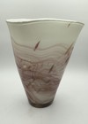 Vtg Krosno Jozefina-Style Aubergine White Avventurina Art Glass 12" Vase — photo 3