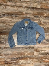 Kids Youth Levi  s Blue Jean Denim Trucker Jacket Size Large Button Up 12-13 Yrs