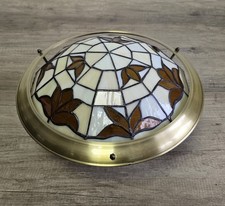 Vintage BHS Tiffany Style Lamp Ceiling Shade Uplighter In Metal Frame 