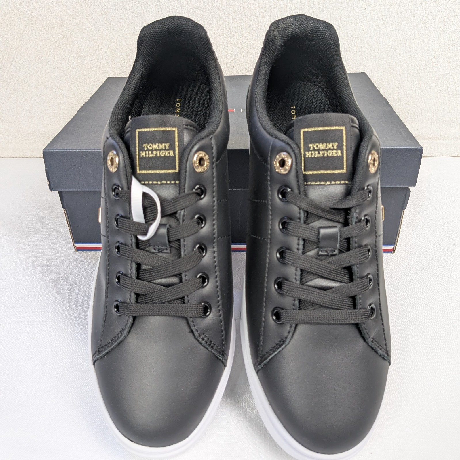 Tommy Hilfiger Women's Black Monogram Sneakers AU 9 - Stylish & Chic image 3