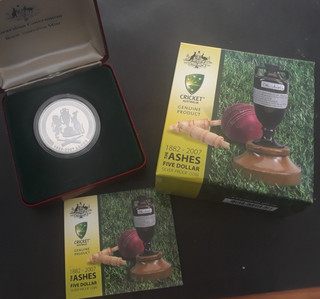 2007 Australia 125th Anniversary of the Ashes 36.31 grams Silver (.999) $5 coin