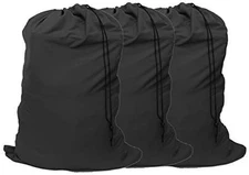 Extra Large Laundry Bag 3 Pack, Black, Travel Laundry Bags with Drawstring Closu