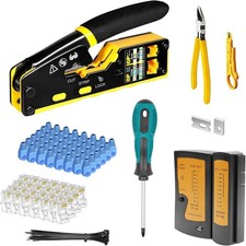 RJ45 Crimp Tool Pass Through Ethernet Crimping Tool Kit Cat6 Cat5e Cat6a RJ45 Cr