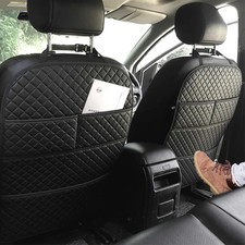 Universal Car Organizer Pocket Leather Seat Black Leather Protector Cover Waterp