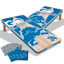 Cornhole Game 2 x 4 NFL Detroit Lions Professional Wood Team Colors YouTheFan