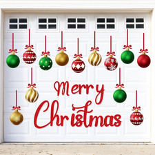 32PCS Christmas Garage Door Decorations Magnets - Merry Xmas Ball Holiday Refrig