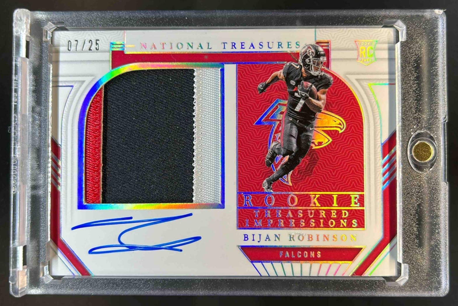 Bijan Robinson Panini National Treasures Rookie Treasured Impressions Autographs #BRN Holo Silver