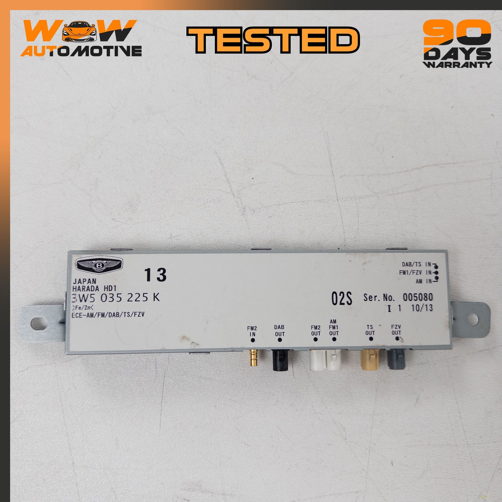 06-19 BENTLEY FLYING SPUR REAR ANTENNA BOOSTER CONTROL MODULE 3W5035225K OEM