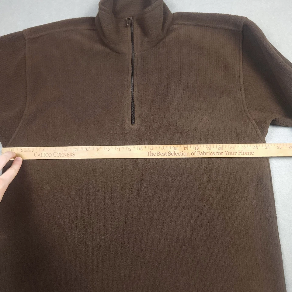 Sweater Mens Large Brown Fleece Polyester Royal Robbins Turtleneck Half Zip - Image 2 of 4