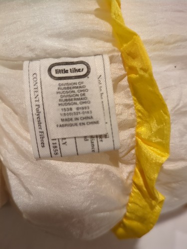 Little Tikes Soft Cow Stuffed Animal Nylon Plush Vintage 1993 White Yellow Pink - Picture 8 of 8
