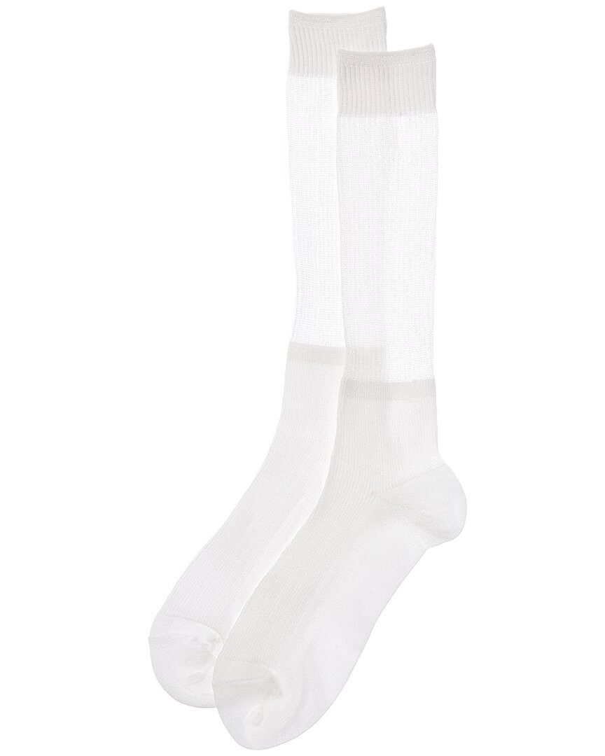 Носки женские белые O/S с блестками в виде джунглей и мерцающими огнями на высоком каблуке