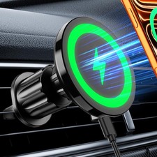 Magnetic Wireless Car Charger 15W Fast Charging Air Vent Mount Phone Holder