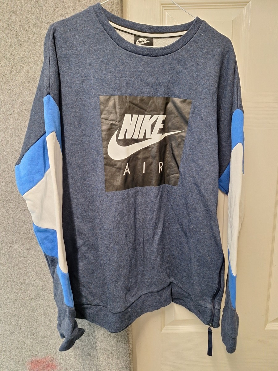 nike blue and white sweatshirt