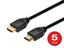 Monoprice High Speed HDMI Cable - 6ft - Black, No Logo 5-Pack 32AWG, 18Gbps