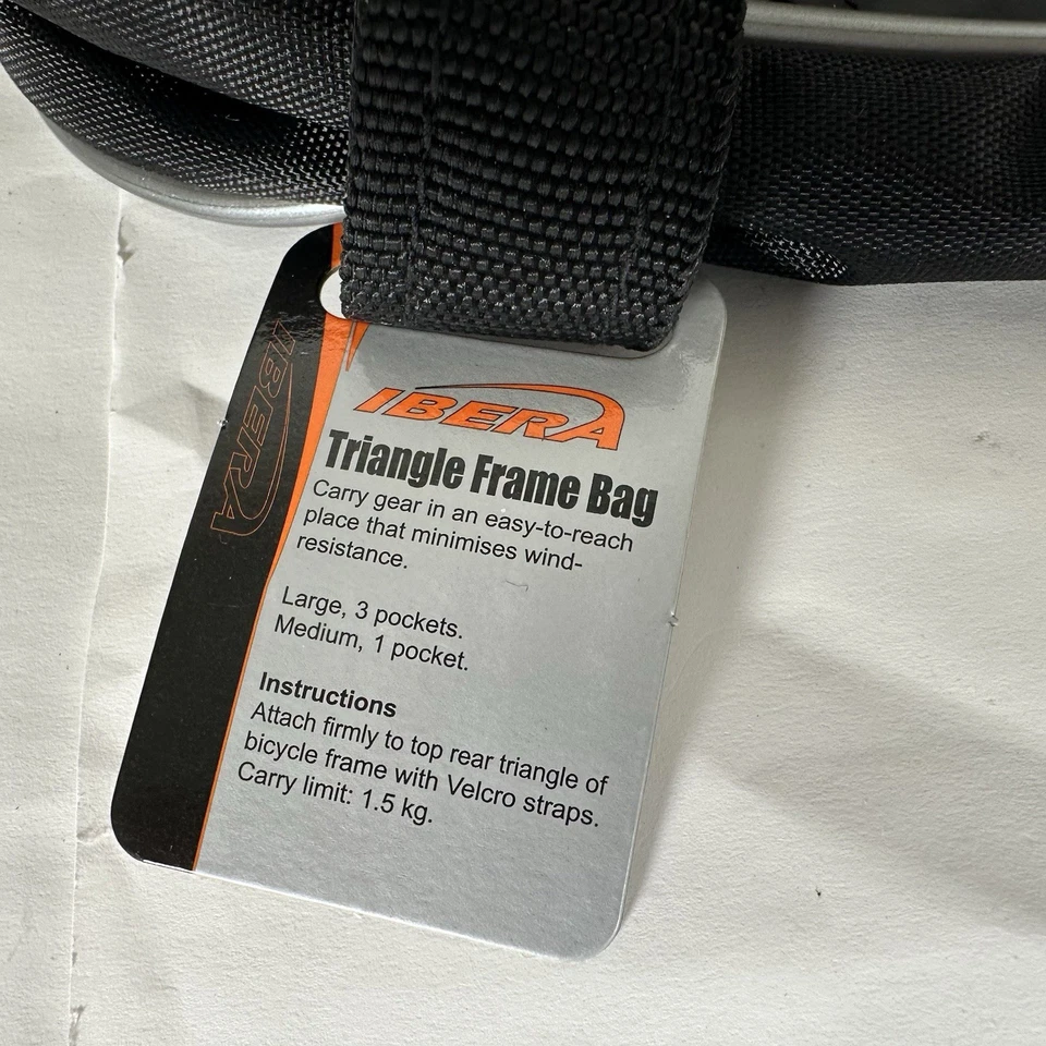 "Ibera Triangle Bike Frame Bag – Water-Resistant Saddle Bag, Black & Orange - Image 4 of 4