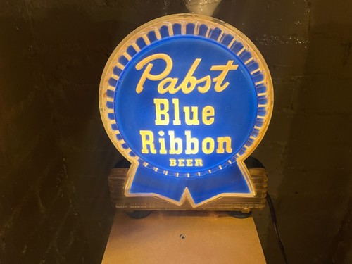SIGNO PBR CIRCA 1950: Letrero iluminado cerveza cinta azul pabst vintage años 50 - ¡¡FUNCIONA!!! - Imagen 6 de 11