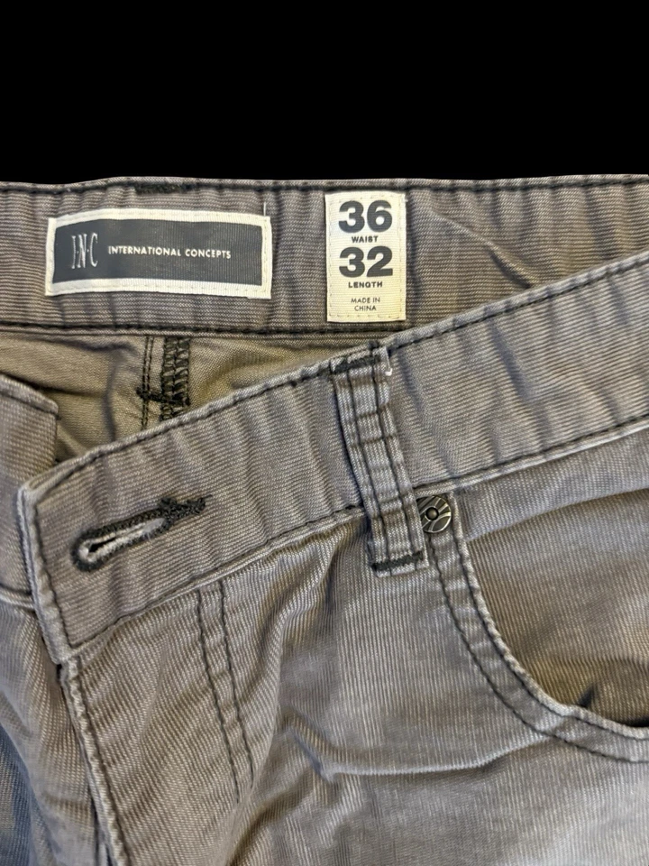 Винтажные вельветовые серые брюки INC 36/32 - Изображение 3 из 3