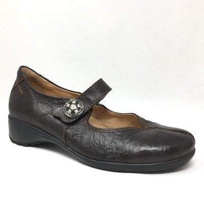 Sanita Trude Mary Jane Loafers Clogs Shoes Womens Size 7 US 38 EU Brown Leather