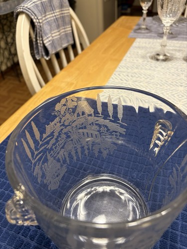 Paden City Glass Oriental Garden Etched Ice Bucket - Picture 5 of 6