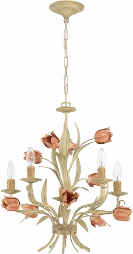 Southport 5 Light Sage Rose Chandelier - Picture 2 of 12