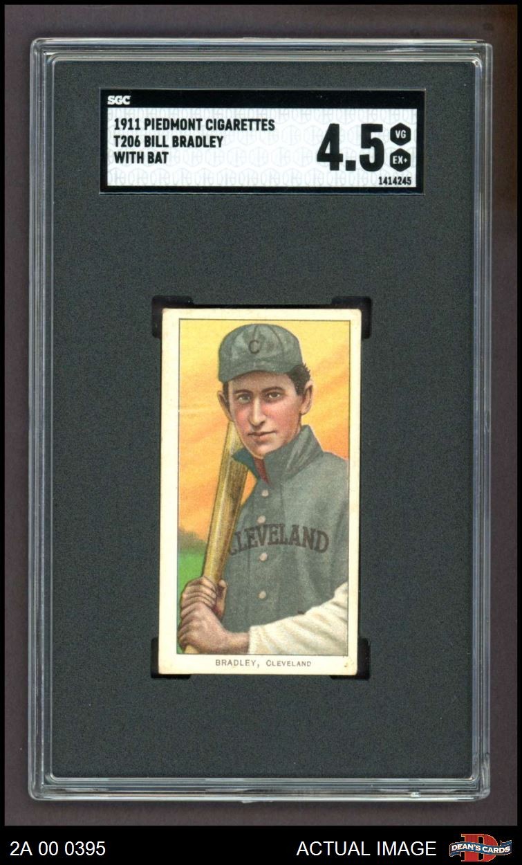 1909 T206 Bill Bradley Bat Naps (Indians) VARIATION SGC 4.5 - VG/EX+