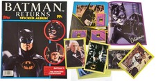 BATMAN RETURNS - A COMPLETE TOPPS 1992 STICKERS SET (66 STICKERS) & EMPTY ALBUM