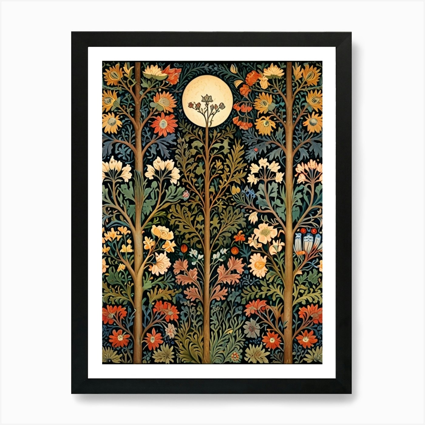 William Morris Tree of Life Framed Art Print Canvas Wall Decor  