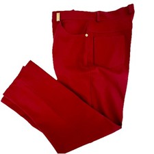 St John Sport by Marie Gray Pants Gold Hardware Stretch Cotton Sz 6 BURGUNDY