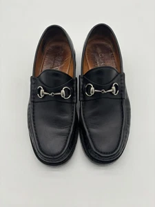 Mocassins homme GUCCI « Horsebit » en cuir noir taille US 9,5 D