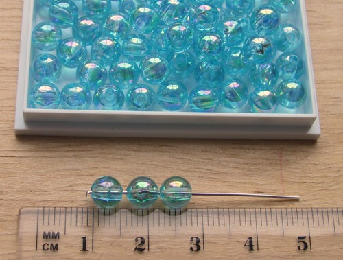 150 round 6mm smooth AB transparent beads plastic acrylic choose colour - Picture 7 of 22
