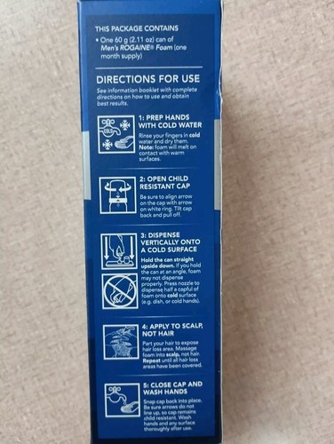 Men's Rogaine Foam 1-Month Supply - INTERNATIONAL SHIPPING - Expires 2026 !! - Picture 3 of 13