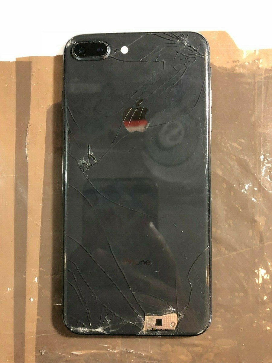 iPhone 8 Plus ブラック 画面ひび割れ au iPhone 8/SE 2020/8 Plus/x/xr/xs/max plus Cracked Back Glass