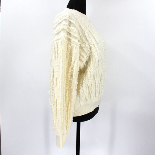 Mare Mare x Anthropologie Ivory Fuzzy Textured Crewneck Long Sleeve Sweater XS - Picture 2 of 8