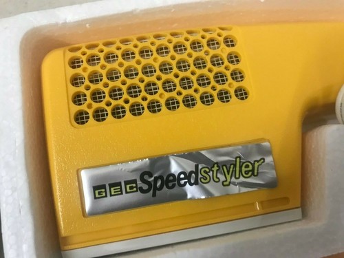 Vintage Hairdryer GEC Speedstyler Retro Complete Boxed Yellow Salon - Picture 4 of 4