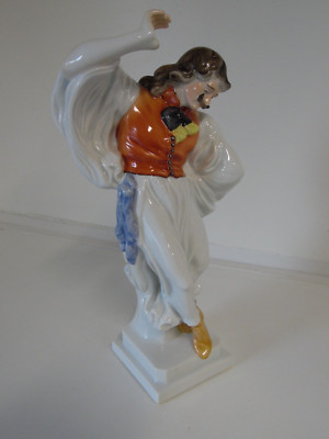 Vintage Herend Hungarian ''Dancing Man'' Porcelain Figurine 11.5'' tall