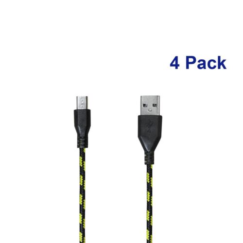 Paquete de 4 cables de datos cargador micro USB de 3 pies nailon trenzado para teléfono Android Tabet - Imagen 1 de 3