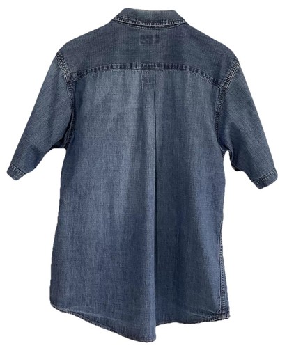 VTG Route 66 Mens Short Sleeve Smart Casual Button Up Denim Shirt Size Medium - Picture 10 of 18