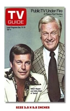 SWITCH/ROBERT WAGNER EDDIE ALBERT FRIDGE MAGNET 1975 TV GUIDE COVER 3.5 X 5.5 "