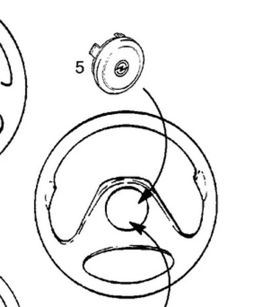 Opel Kadett E Hupenknopf Signalknopf Hupentaste für 2-Speichen Lenkrad NEU orig. - Bild 2 von 4