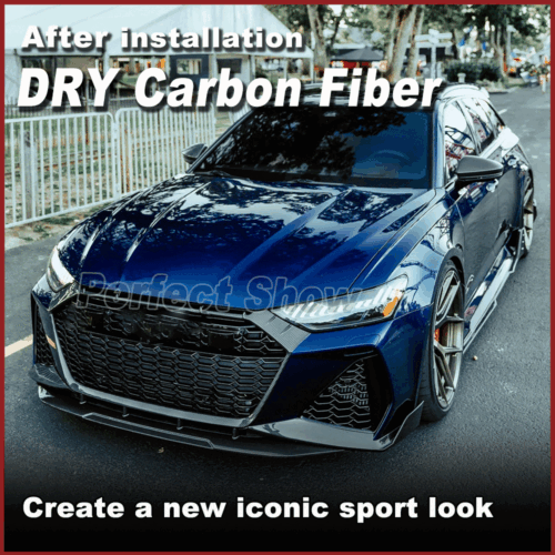 Alerón de parachoques delantero de carbono DRY para Audi RS6 RS7 C8 Avant 19-23 - Imagen 3 de 13