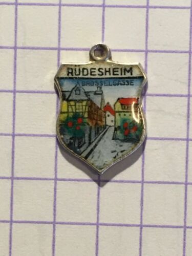 Wappen für Bettelarmband - Rüdesheim Drosselgasse - Silber - 835 -  ( 39 - 9 ) - Bild 1 von 2
