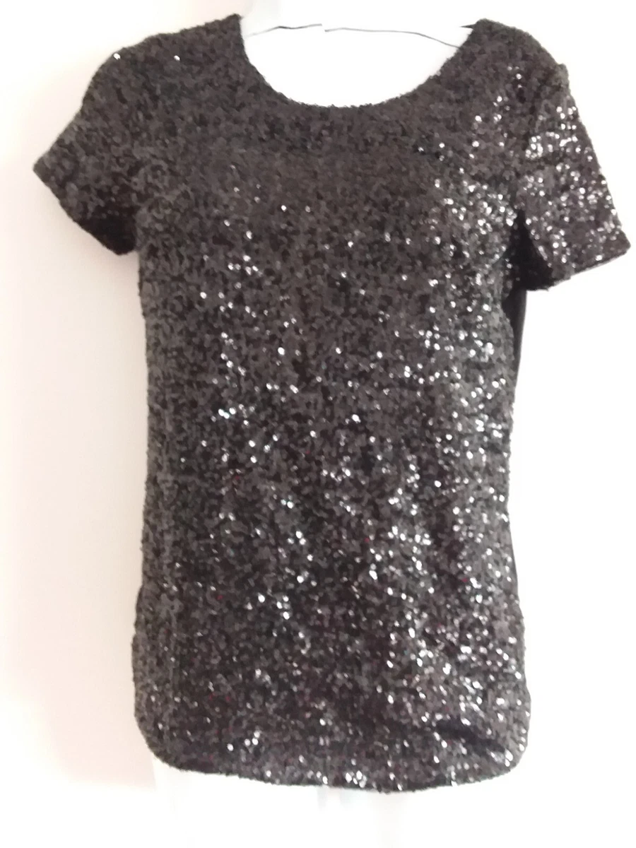 Oasis black store sequin top