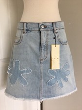 NWT MARNI DAISY BLEACH DENIM SKIRT SIZE 38 MADE IN ITALY