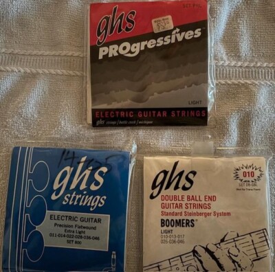 ghs Guitar Strings, Light to Extra Light, lot of 3