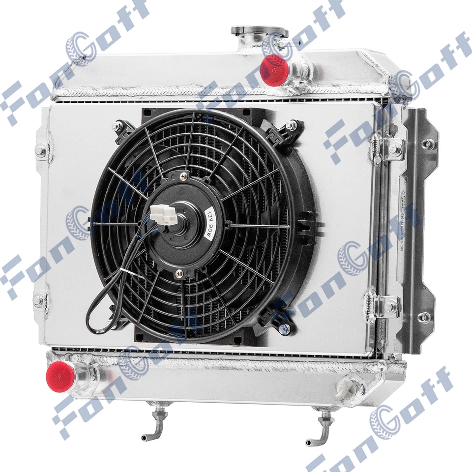 3 Row Aluminum Radiator Shroud Fan for 1978-1985,1981 Toyota Corolla 1.6L AT - Imagem 2 de 4