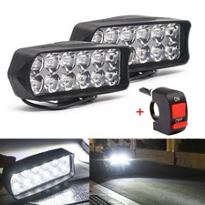 2Pcs Motorcycle LED Driving Spot Lights Motorbike Headlight Fog Front Head Lamp