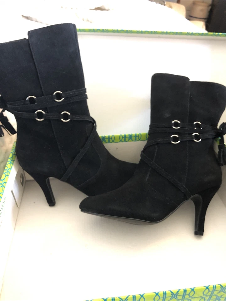 Lo último en Hollywood Botas de Gamuza Tacón Punta  NEGRAS 6M SUPER LINDAS Foto 2 de 4