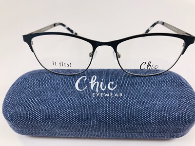 New Chic Matte Blue NAOMI Eyeglasses 56mm with Case For The Stylish Large Woman New Chic Matte Blue NAOMI Eyeglasses 56mm with Case For The  main image 3