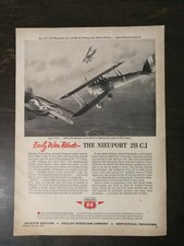 Vintage 1961 Phillips 66 Early War Birds Airplane The Nieuport 28 C.I. Ad