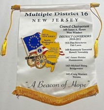 New Jersey Vintage Lions Club Banner Flag Multiple District 16 2010 Cannon VTG